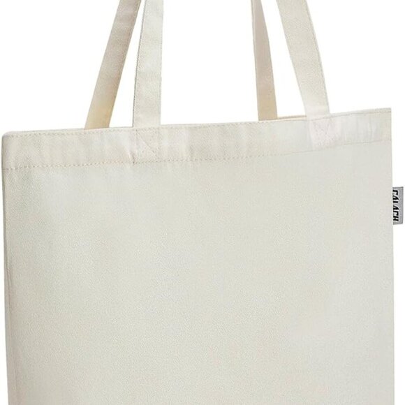 Brand New Canvas Tote Bag 16x15 Beige Reusable DIY Gift - Picture 1 of 8